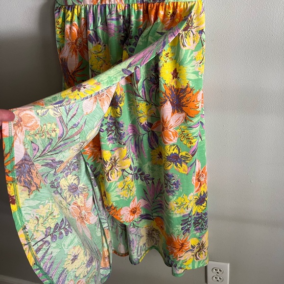 Jamie & Layla Tropical Floral Print Sleeveless Dress M Green Orange Purple - Picture 4 of 8